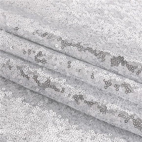 Silver Sequin Backdrop 2Panels 2FTx8FT Christmas Party Backdrop Curtains Glitter - Picture 5 of 6